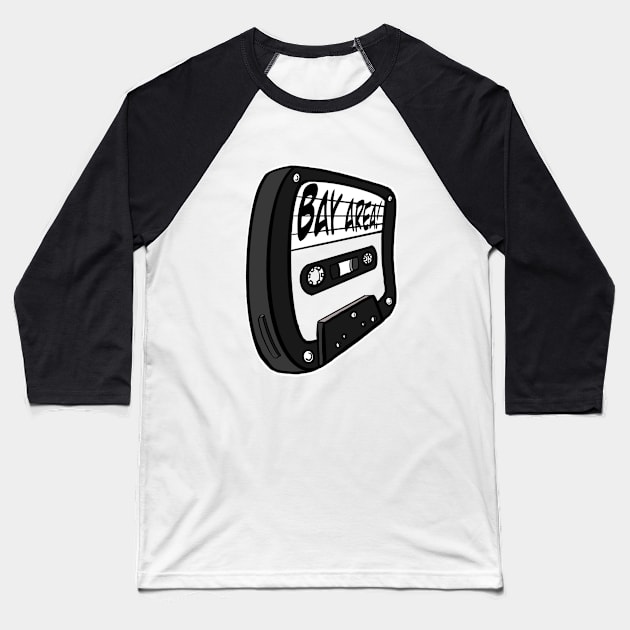 Bay Area Cassette Tape Baseball T-Shirt by ericjueillustrates